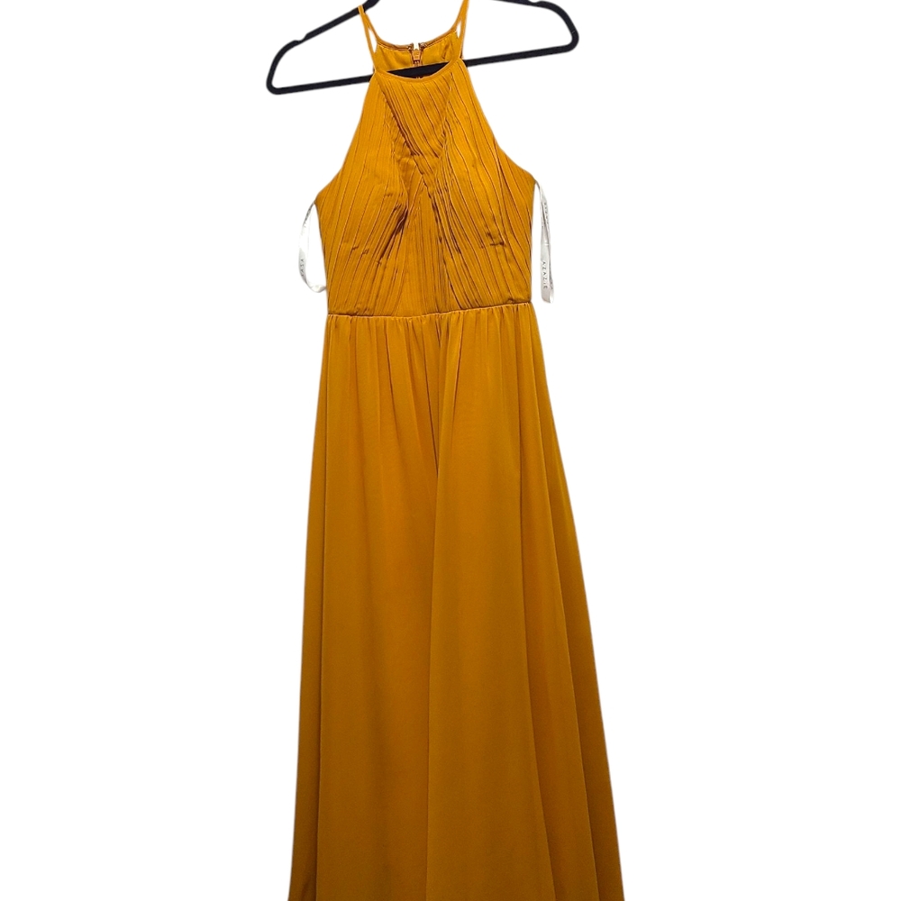 Azazie Mustard Yellow Maxi Dress